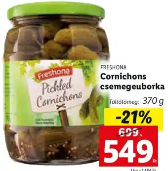 Lidl Freshona Cornichons csemegeuborka 370 g ajánlat