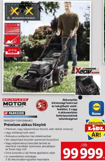 Parkside Performance Prémium akkus fűnyíró 1 db