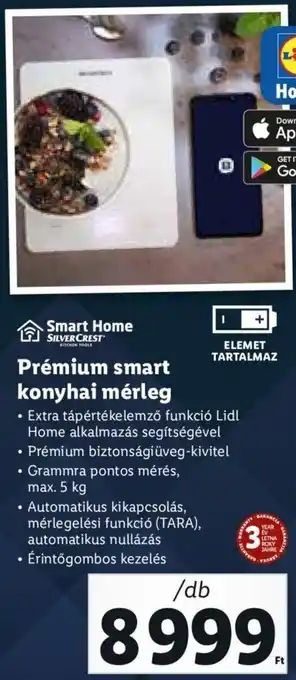 Lidl Prémium smart konyhai mérleg 1 db ajánlat