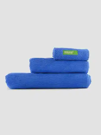 Benetton törölköző szett, kék 3 részes - 1 db