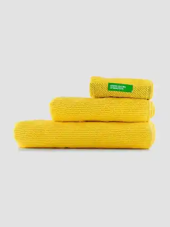 Benetton törölköző szett, sárga 3 részes - 1 db