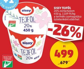 PENNY Sissy Tejföl 450 g ajánlat