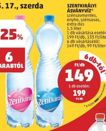PENNY Szentkirályi ásványvíz 1,5 l ajánlat