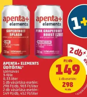 PENNY Apenta+ Elements üdítőital 0,33 l ajánlat