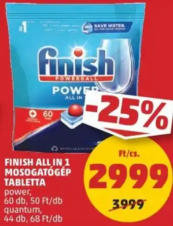 PENNY Finish All in 1 mosogatógép tabletta 44 / 60 db ajánlat