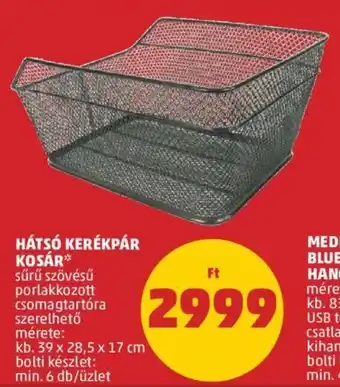 PENNY Hátsó kerékpár kosár 1 db ajánlat
