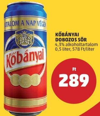PENNY Kőbányai Dobozos sör 0,5 l ajánlat
