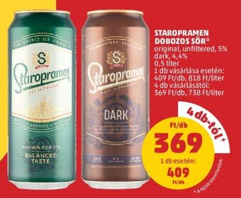PENNY Staropramen Dobozos sör 0,5 l ajánlat