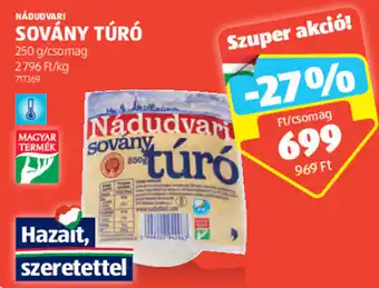 ALDI Nádudvari Sovány túró 250 g ajánlat