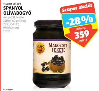 ALDI Tesoros Del Sur Spanyol olívabogyó 320 g ajánlat