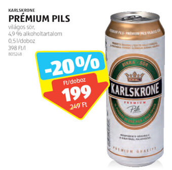 ALDI Karlskrone Prémium pils 0,5 l ajánlat