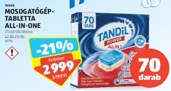 ALDI Tandil Mosogatógép- tabletta all-in-one 70 db ajánlat