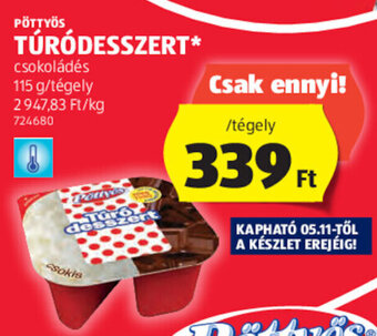 ALDI Pöttyös Túródesszert 115 g ajánlat
