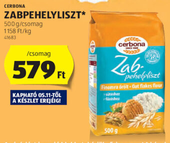 Cerbona Zabpehelyliszt 500 g