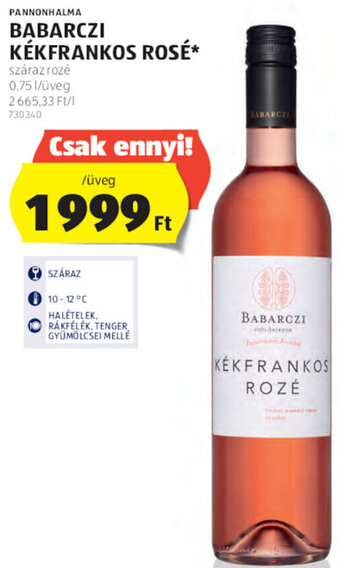 ALDI Pannonhalma Babarczi kékfrankos rosé 0,75 l ajánlat