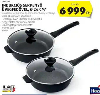 ALDI Crofton Indukciós serpenyő üvegfedővel 1 db ajánlat