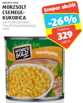 Nature's Gold Morzsolt csemege- kukorica 425 ml
