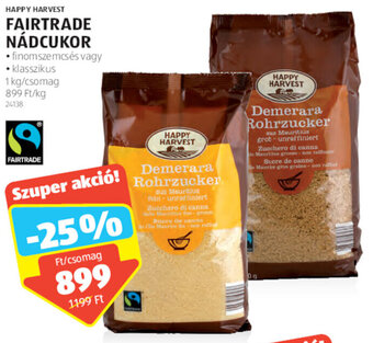 ALDI Happy Harvest Fairtrade nádcukor 1 kg ajánlat