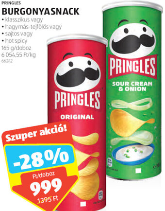 ALDI Pringles Burgonyasnack 165 g ajánlat