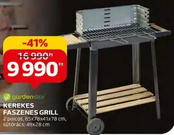 Auchan Gardenstar Kerekes faszenes grill 1 db ajánlat