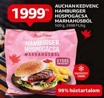 Auchan Auchan kedvenc hamburger húspogácsa marhahúsból 500 g ajánlat