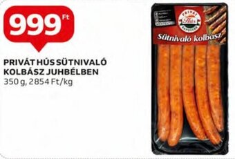 Auchan Privát Hús Sütnivaló kolbász juhbélben 350 g ajánlat