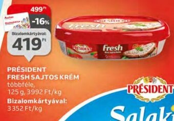 Auchan Président Fresh sajtos krém 125 g ajánlat