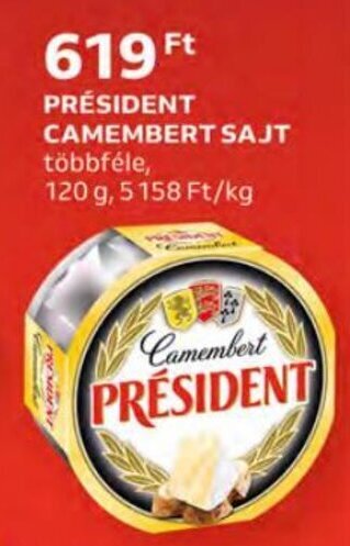 Auchan Président Camembert sajt 120 g ajánlat