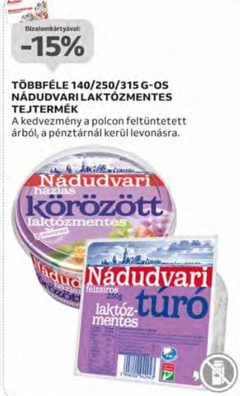 Auchan Többféle 140/250/315 g-os Nádudvari laktózmentes tejtermék ajánlat