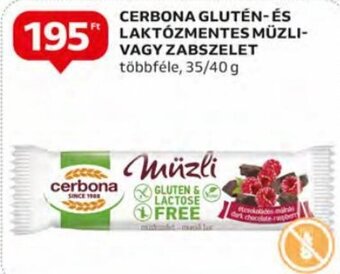 Auchan Cerbona Glutén- és laktózmentes müzli- vagy zabszelet 35 / 40 g ajánlat