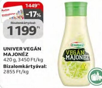 Auchan Univer Vegán majonéz 420 g ajánlat