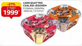 Auchan Ledo Quattro családi jégkrém 1650 ml ajánlat