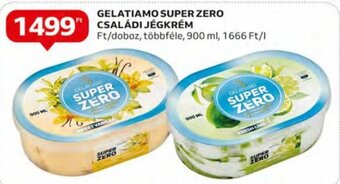 Auchan Gelatiamo Super zero családi jégkrém 900 ml ajánlat