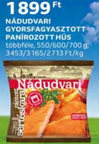 Auchan Nádudvari Gyorsfagyasztott panírozott hús 550 - 700 g ajánlat