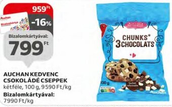 Auchan Auchan kedvenc Csokoládé cseppek 100 g ajánlat