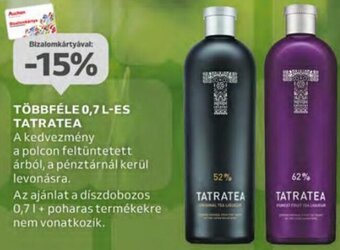 Auchan Többféle 0,7 l-es Tatratea ajánlat
