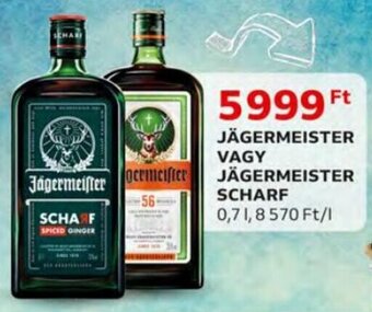 Auchan Jägermeister vagy Jägermeister scharf 0,7 l ajánlat