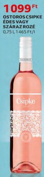 Auchan Ostoros Csipke édes vagy száraz rozé 0,75 l ajánlat