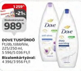 Auchan Dove Tusfürdő 225 / 250 ml ajánlat