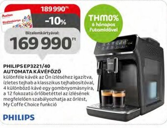 Auchan Philips Ep3221/40 automata kávéfőző 1 db ajánlat