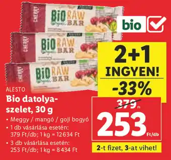 Lidl Alesto Bio datolya- szelet 30 g ajánlat
