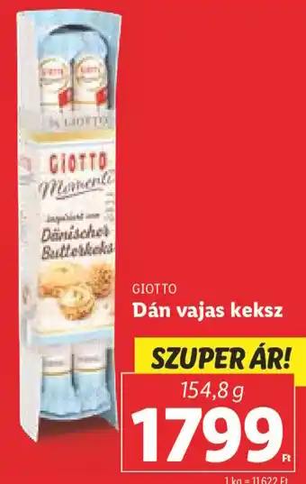 Lidl Giotto Dán vajas keksz 154,8 g ajánlat