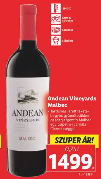 Andean vineyards malbec 0,75 l