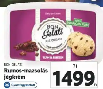 Lidl Bon Gelati Rumos-mazsolás jégkrém 1 l ajánlat