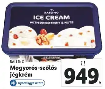 Lidl Ballino Mogyorós-szőlős jégkrém 1 l ajánlat