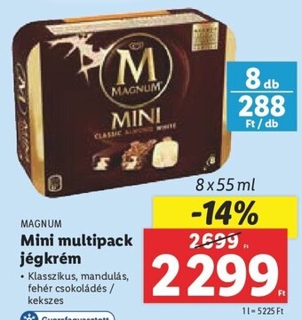 Lidl Magnum Mini multipack jégkrém 8 x 55 ml ajánlat