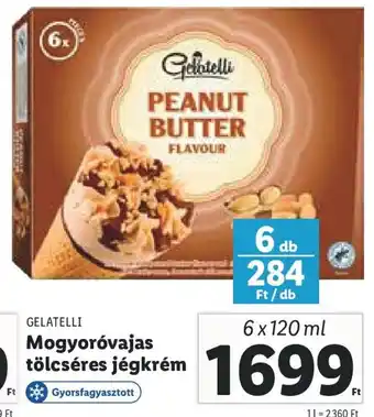 Lidl Gelatelli Mogyoróvajas tölcséres jégkrém 6 x 120 ml ajánlat