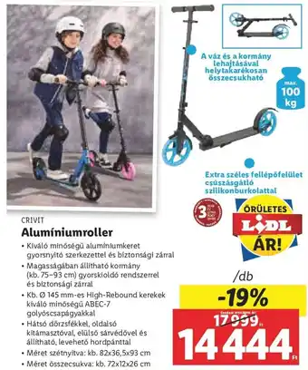 Lidl Crivit Alumíniumroller 1 db ajánlat
