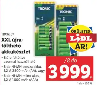 Lidl Tronic Xxl újra-tölthető akkukészlet 8 db ajánlat
