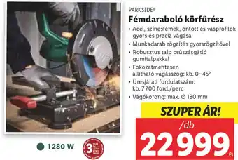 Lidl Parkside Fémdaraboló körfűrész 1 db ajánlat